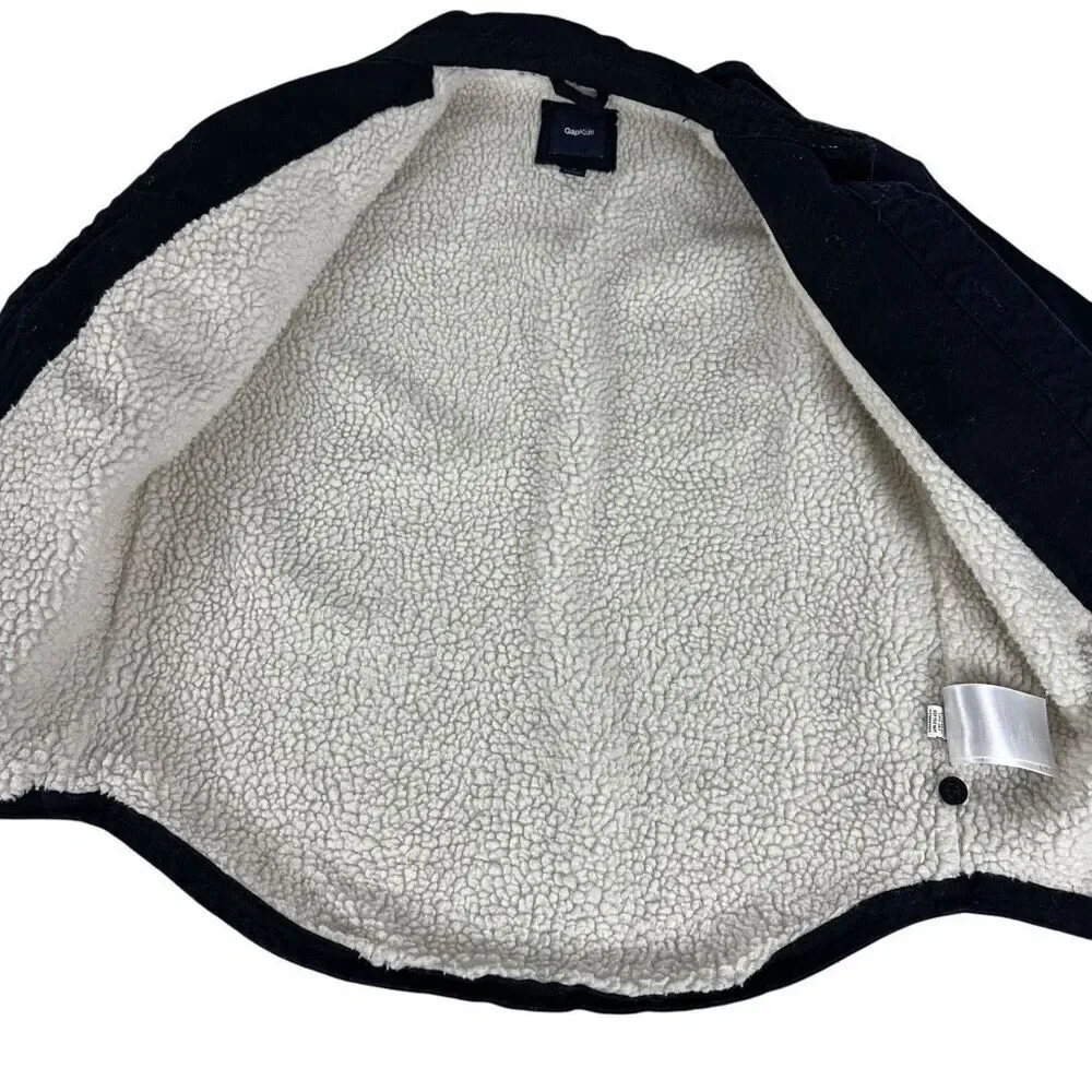 Gap Kids Navy Sherpa Lined Shacket Medium 8-9